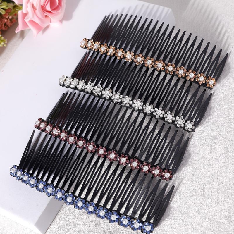 Rhinestone Hair Comb Clip Women Lady Plastic Slide Hairclip
