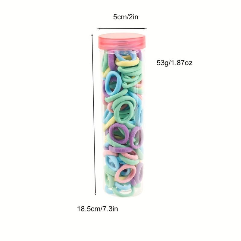 100pcs Rainbow Rubber Band Hair Accessories for Girls