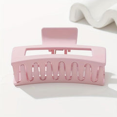 Pink Matte Square Hair Claw Clip Non Slip Strong Hold Grip Hair Jaw Clip