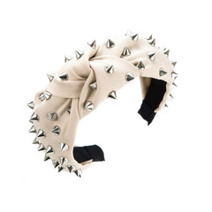 Punk Rivet Headband Wide Brimmed Hair Hoop for Women