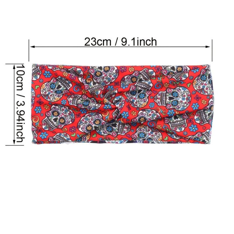 Halloween Skull Pattern Headband Cross Knot Hair Accessories