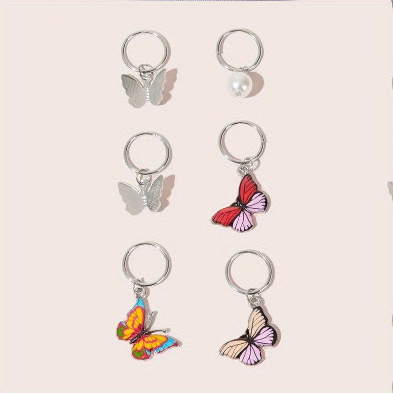 Butterfly Hair Ring for Dreadlock Braids Y2K Hair Accessories