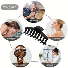 4pcs Solid Hair Claw Frosted Hair Clip Strong Clips Thin Thick Hair