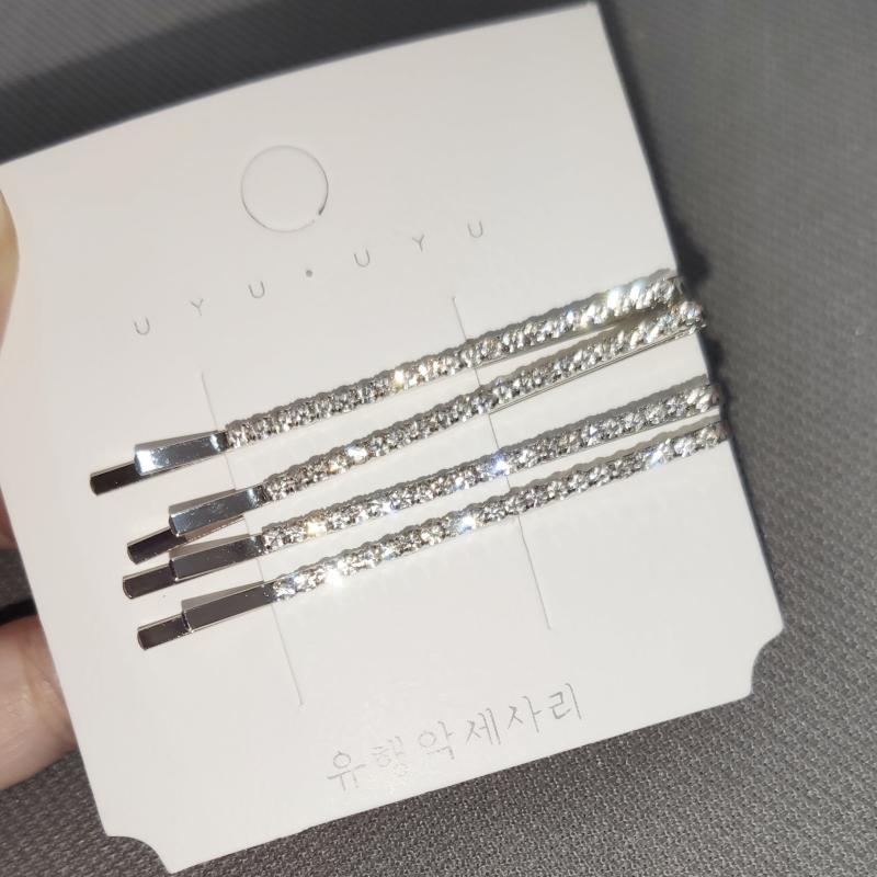 4pcs Silvery Golden Rhinestone Hairpins Bridal Hairpins