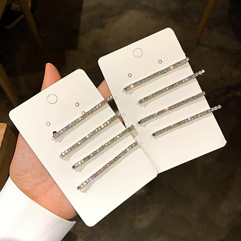 4pcs Silvery Golden Rhinestone Hairpins Bridal Hairpins