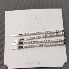 4pcs Silvery Golden Rhinestone Hairpins Bridal Hairpins