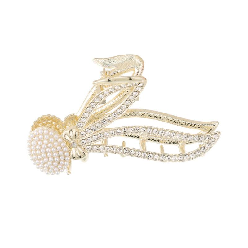 Women's Rhinestone Rabbit Hair Claw Metal Ponytail Clip