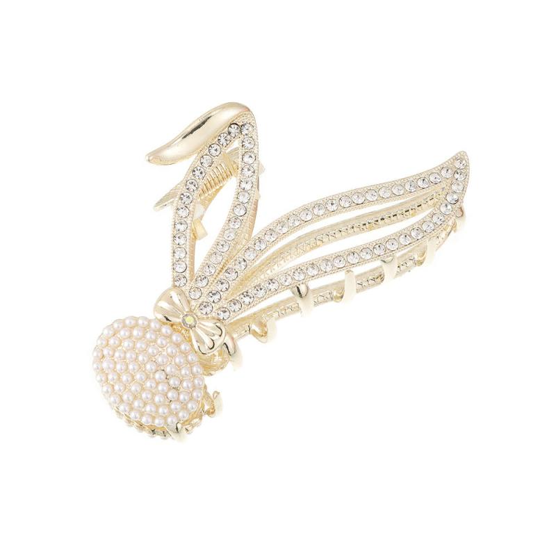 Women's Rhinestone Rabbit Hair Claw Metal Ponytail Clip