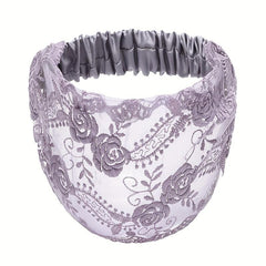 Vintage Flower Headband Lace Hair Band Stretchy Headdress Hair Accessories