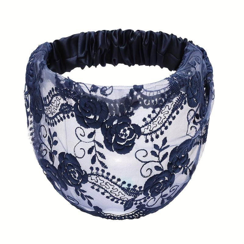 Vintage Flower Headband Lace Hair Band Stretchy Headdress Hair Accessories
