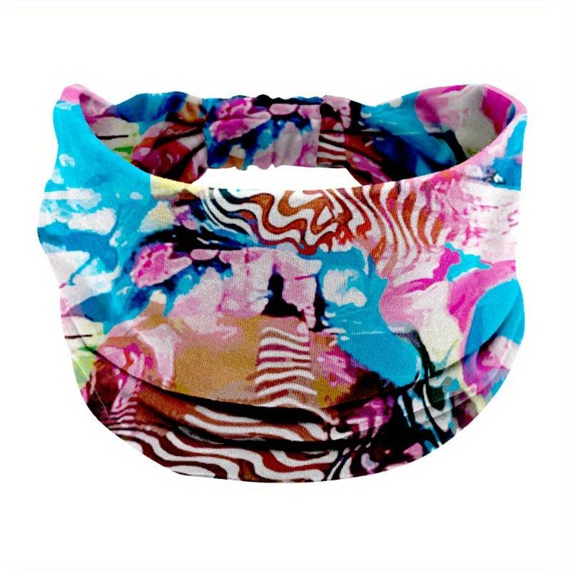 Leopard Pattern Headband Y2K Stretch Hair Band Sports Sweatband Hair Accessories