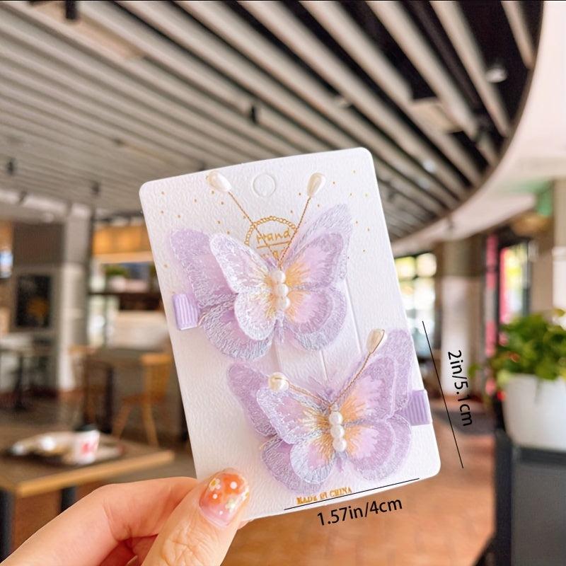 Butterfly Sweet Hair Clip Embroidery Simulation Pastoral Style Daily Dress