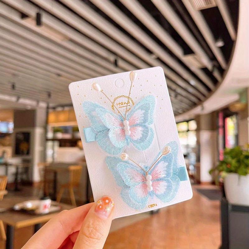 Butterfly Sweet Hair Clip Embroidery Simulation Pastoral Style Daily Dress