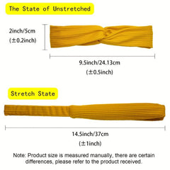 6pcs Knotted Style Solid Stretchy Headbands for Women