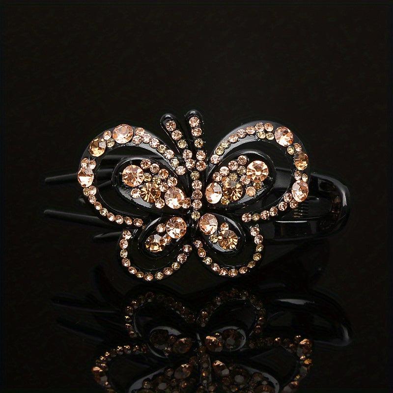 Colorful Hollow Butterfly Hair Clip Rhinestone Hairpin Headwear