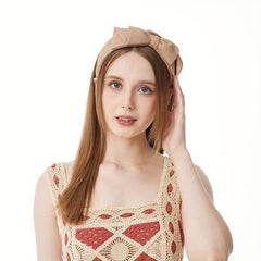 Checkered Bow Headband Sweet Headdress Hair Accessories for Women Girls