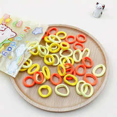 50pcs Small Candy Rubber Band Hair Rope Elastic Ponytail Holder Hair Accessories