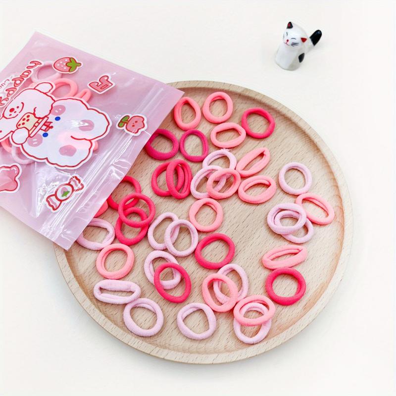 50pcs Small Candy Rubber Band Hair Rope Elastic Ponytail Holder Hair Accessories