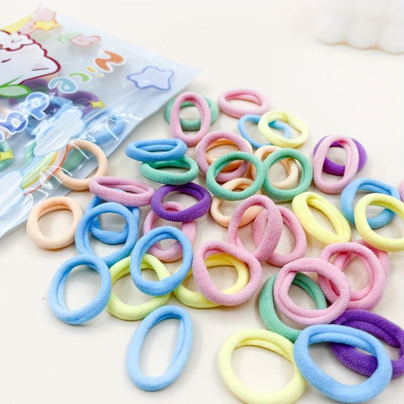 50pcs Small Candy Rubber Band Hair Rope Elastic Ponytail Holder Hair Accessories