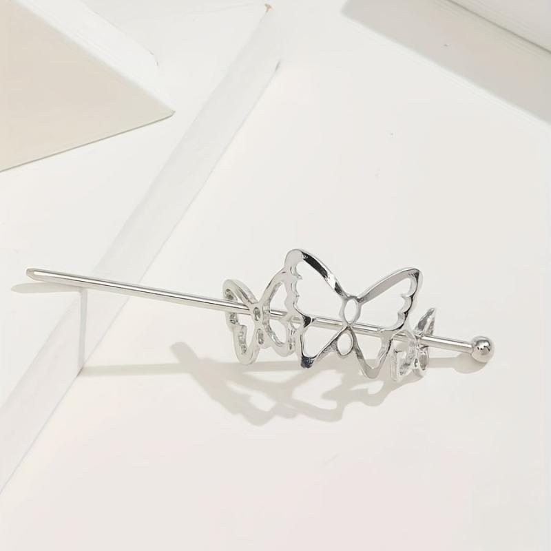 Butterfly Hair Slide Stick Hair Pin Barrette Hair Bun Maker Clip