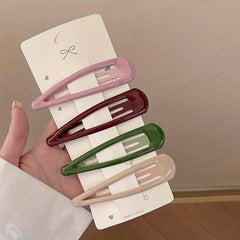 4pcs Large Glossy Snap Clip Hair Clip for Women Girls Baby