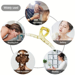 3pcs Jelly Hair Claw Clip Style Hair Claw Nonslip Ponytail Holder