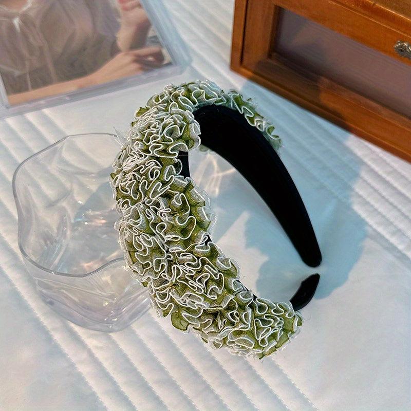 Colorful Flower Ruched Hair Band Headdress for Women