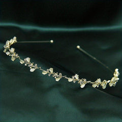 Rhinestone Flower Metal Headband Leaf Headdress Hair Band