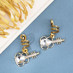10pcs Guitar Crystal Hair Rings Hippie Style Hair Accessories
