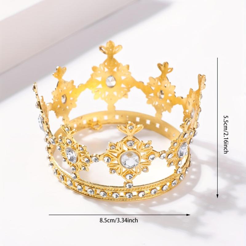 Golden Alloy Crystal Crown Headband Hair Accessory