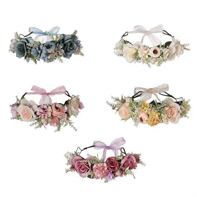 Flower Garland Hair Hoop Rose Flower Hawaii Headdress