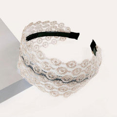 Star Lace Wide Brimmed Headband Holiday Hair Hoop