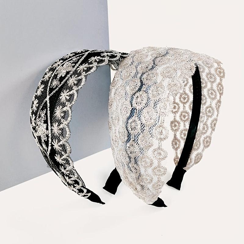 Star Lace Wide Brimmed Headband Holiday Hair Hoop