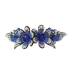 Rhinestone Double Flower Hair Clip for Women Girls Large Duckbill Clip Hairpin