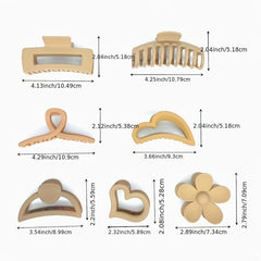 Matte Flower Hair Claw Clip Matte Heart Non Slip Strong Hold Grip Hair Jaw Clip