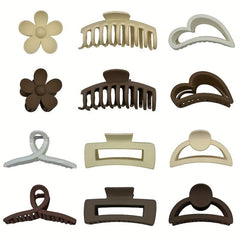 Matte Flower Hair Claw Clip Matte Heart Non Slip Strong Hold Grip Hair Jaw Clip