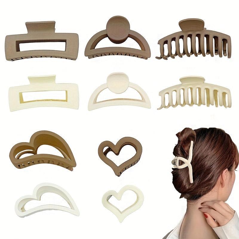 Matte Flower Hair Claw Clip Matte Heart Non Slip Strong Hold Grip Hair Jaw Clip