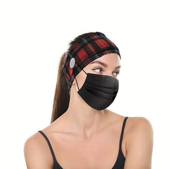 Plaid Knotted Headband Sports Sweatband Hair Band Hair Accessories
