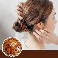 7pcs Stretchy Ponytail Holder Hair Claw Bird Nest Shaped Hair Clips Bun Maker