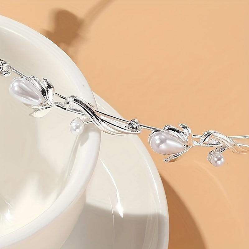 Leaf Faux Pearl Headband for Girls Birthday Party Dress Up