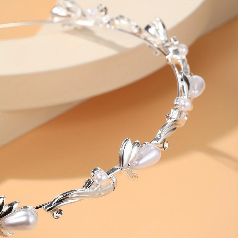 Leaf Faux Pearl Headband for Girls Birthday Party Dress Up