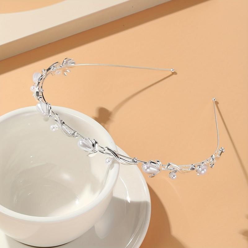 Leaf Faux Pearl Headband for Girls Birthday Party Dress Up