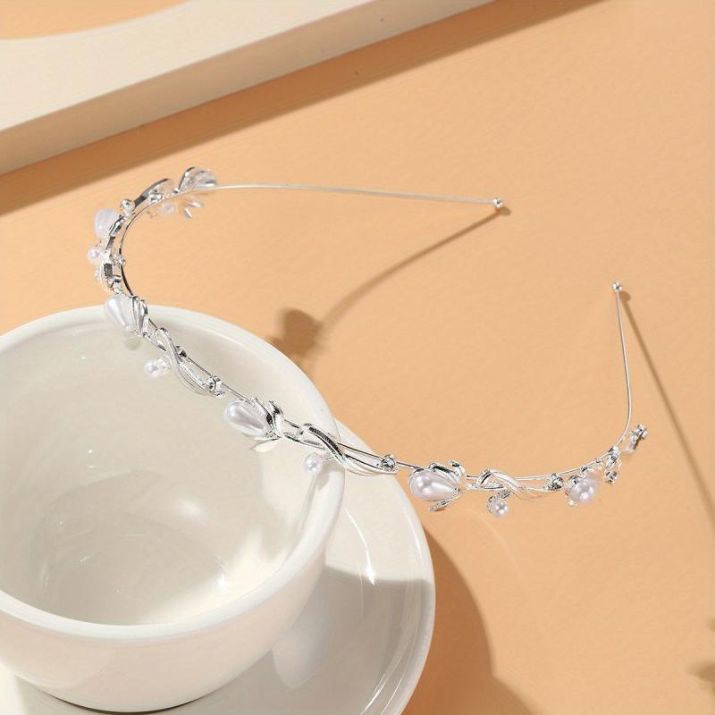 Leaf Faux Pearl Headband for Girls Birthday Party Dress Up