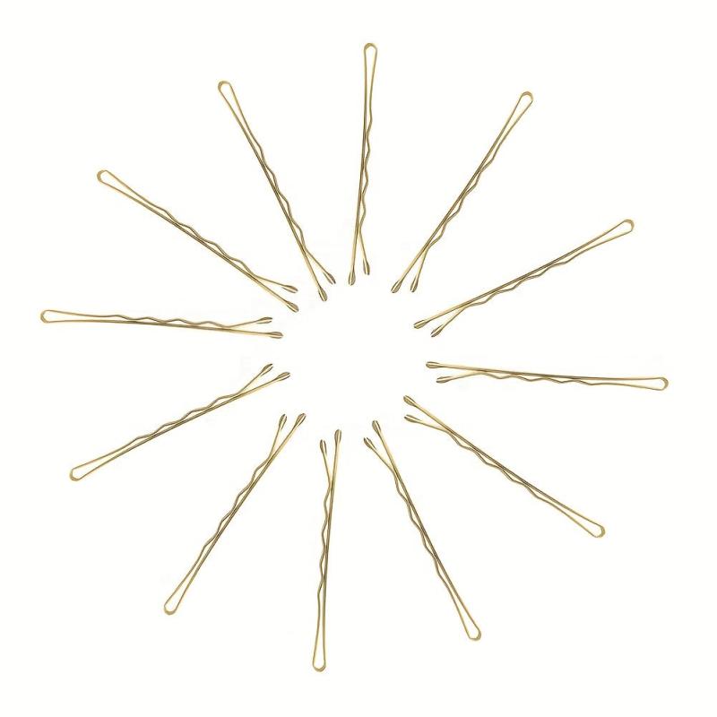 50pcs Golden Bobby Pins Non Slip Hair Clips for Girls Women