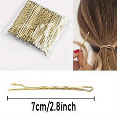 50pcs Golden Bobby Pins Non Slip Hair Clips for Girls Women