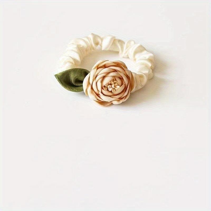 Flower Leaf Scrunchies Hair Tie Elastic Ponytail Holder Hair Accessories