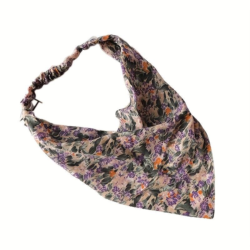 Floral Hair Bandanas Head Kerchief Boho Hair Scarf Triangle Hair Accessories
