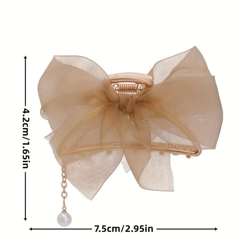 Faux Pearl Tassel Hair Claw Clip for Women
