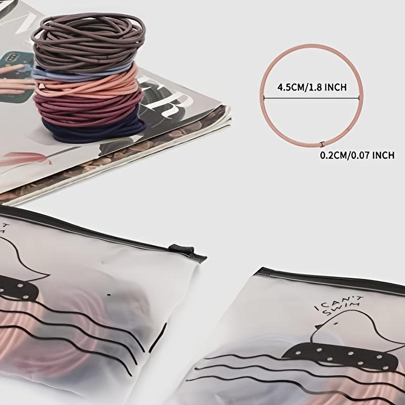 100pcs Thin Rubber Band Adult Hair Ring Women's Hair Accessories