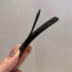 9pcs Solid Hair Clip PU Leather Snap Clip Headwear Accessories